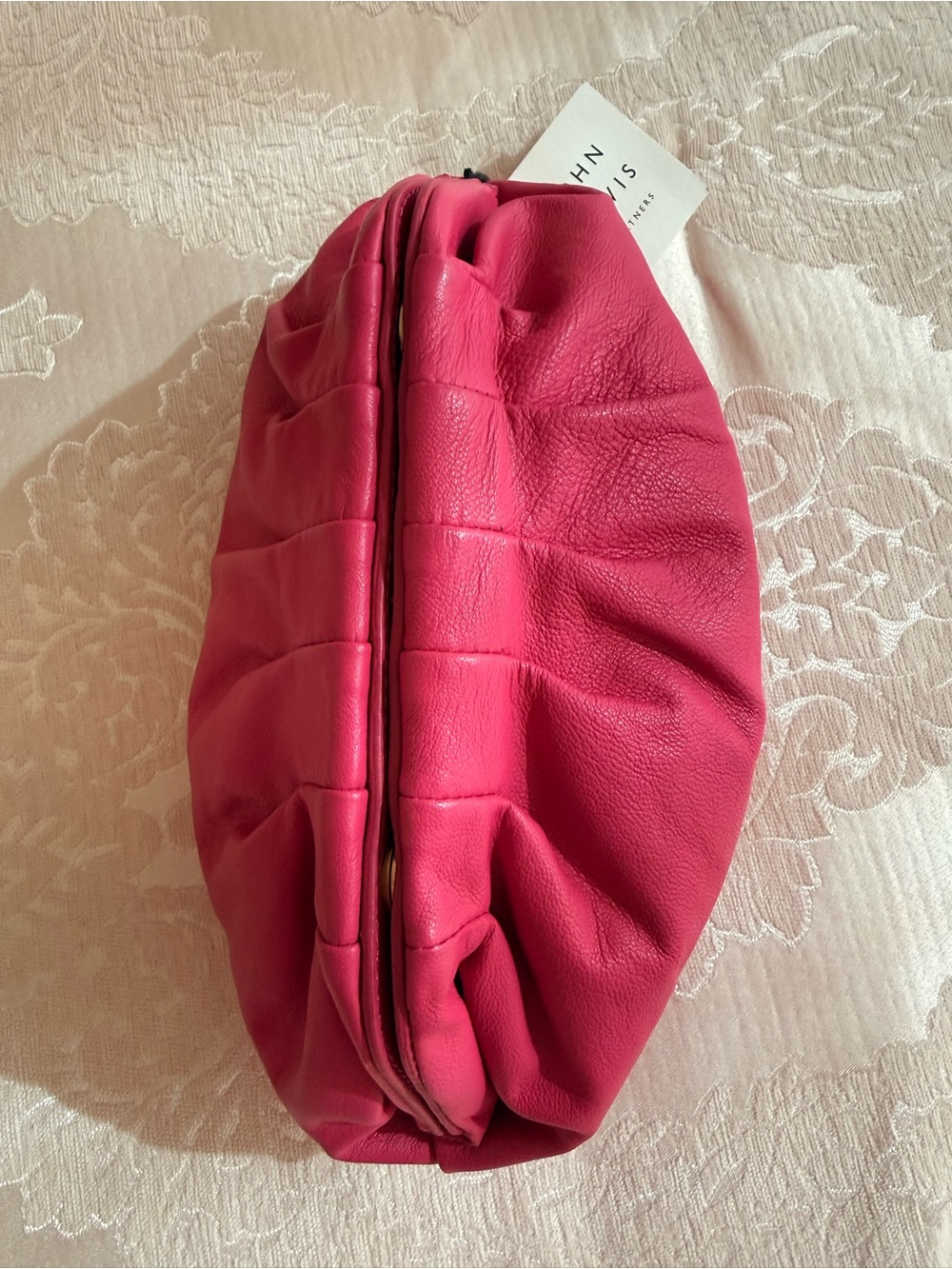 Fuchsia 100% Leather  Clutch